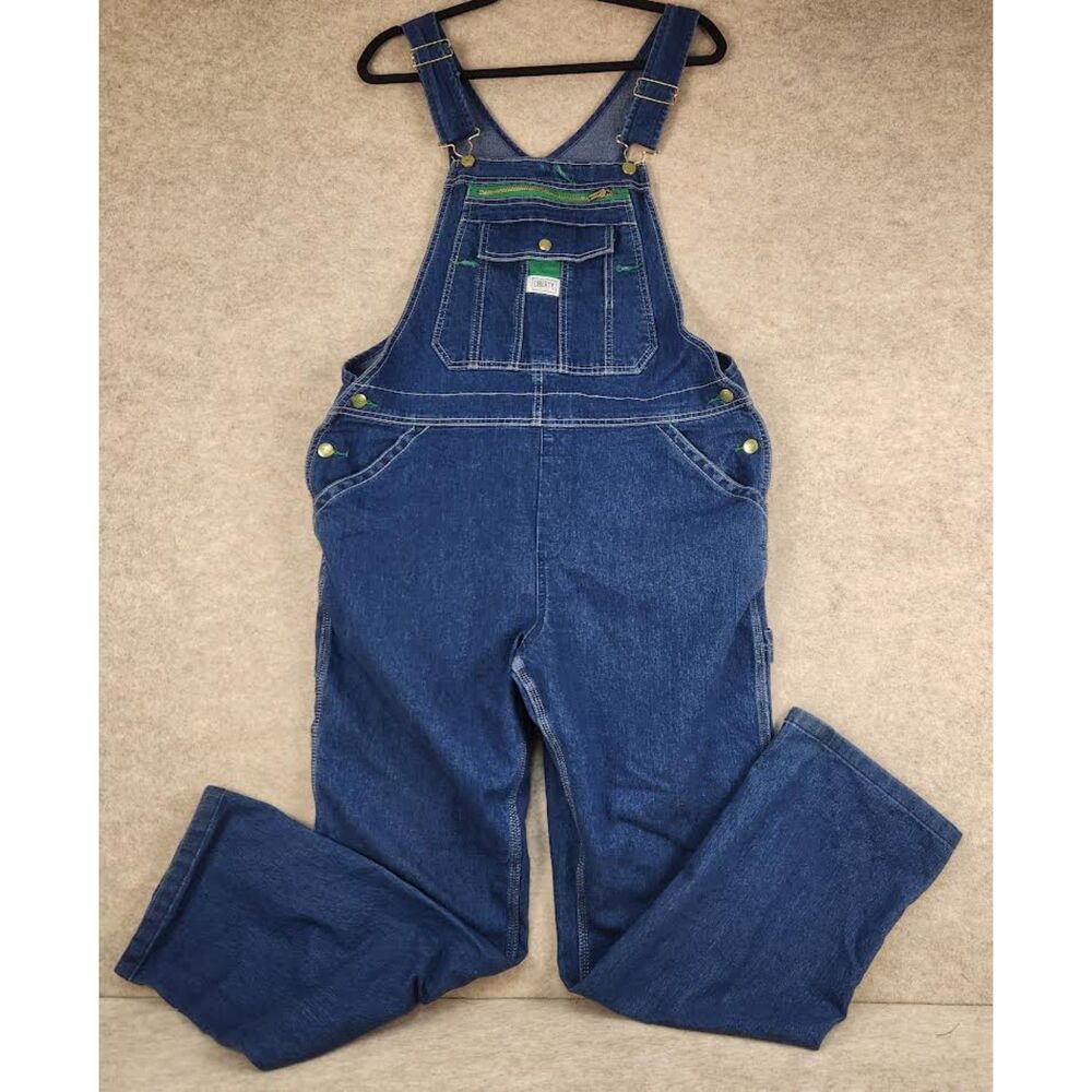 Liberty Denim Overalls- Women's Size Large 12-14 Zip Accent Carpenter Style